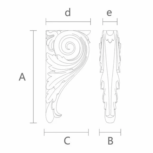 LARGE ORNATE CORBEL WITH ACANTHUS LEAF BAROQUE