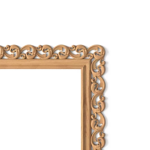 LARGE CLASSIC STYLE WOODEN FRAME MIRROR WITH A PIERCED DESIGN