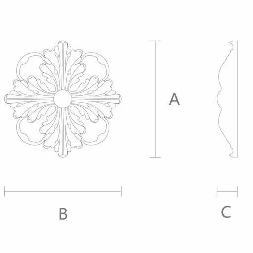 SMALL ROSETTE ORNAMENTAL WITH ACANTHUS LEAF