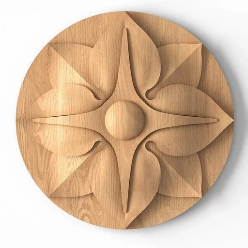SMALL WOOD ROSETTES WITH FLOWER