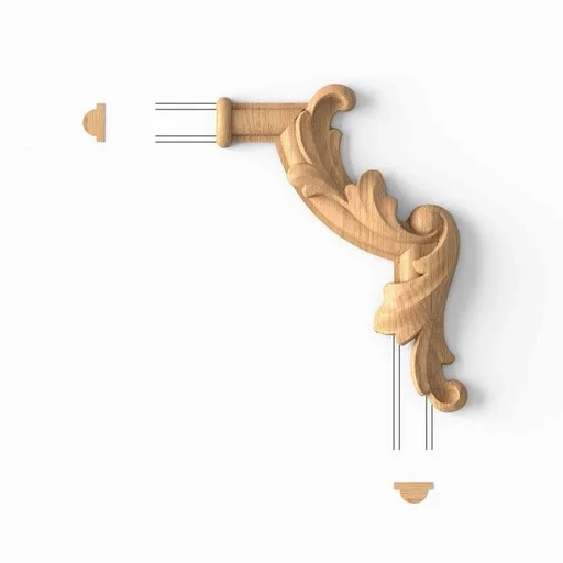 ARTISTIC WALL APPLIQUES FOR KITCHEN CABINETS FROM SOLID WOOD