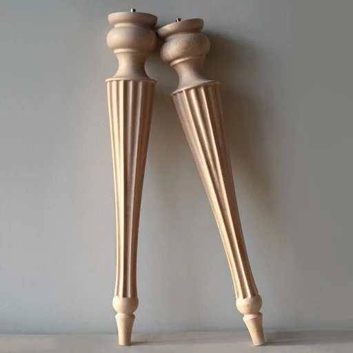 Classic style hardwood reeded dining table support (1 pc.)