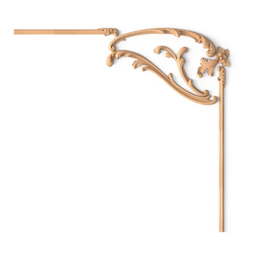 CLASSIC FRENCH PANELING FOR WALLS RECTANGULAR WITH FLORAL ORNAMENT