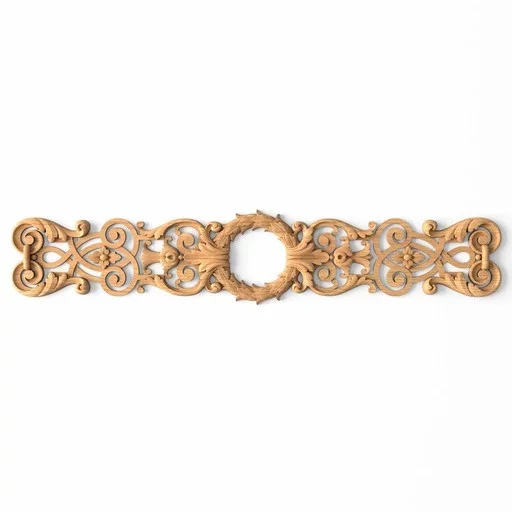 Renaissance style pilaster center applique from oak