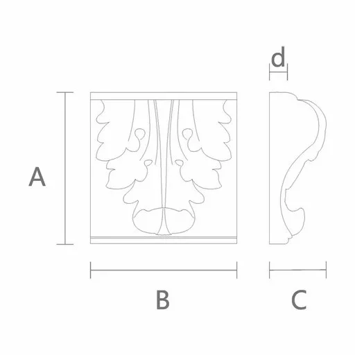 WIDE DECORATIVE CORBEL WITH ACANTHUS LEAF
