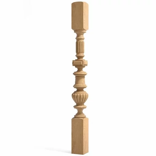 SOLID WOOD RENAISSANCE POST FOR STAIRCASE