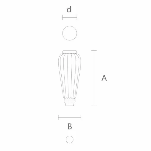 Elongated tapered reeded furniture feet modern style (1 PC)