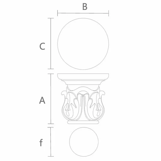 Carved wood column capital with acanthus leaves