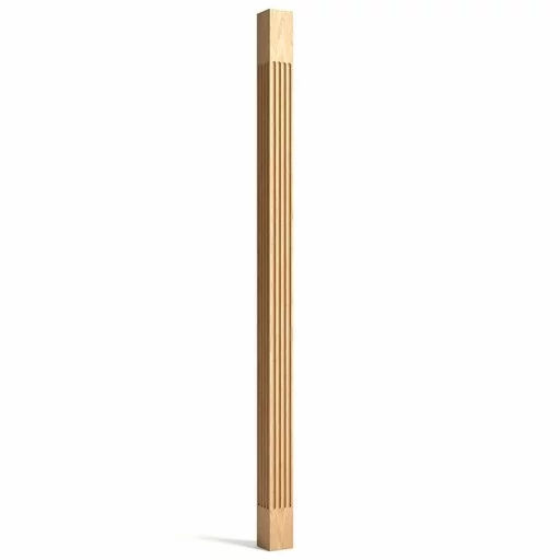 SQUARE FLUTED WOOD BALUSTER FOR SRAIRS RAILING