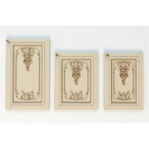 LUXURY FRENCH WALL ACCENTS PANEL WITH OPENWORK FLORAL APPLIQUE