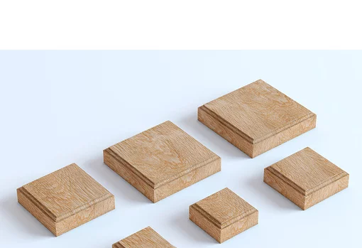 HANDCRAFTED SQUARE ROSETTE FROM SOLID WOOD