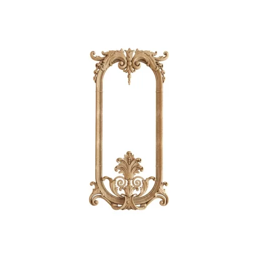 WOOD FRAME MOULDING WITH ORNATE FLORAL APPLIQUES