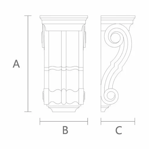 CARVED WOODEN BRACKET SCROLL CLASSIC