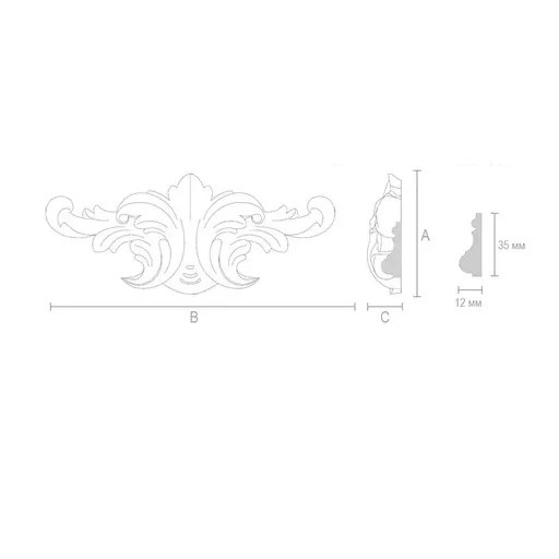 ANTIQUE-STYLE ACANTHUS APPLIQUES FOR MOULDINGS FROM BEECH