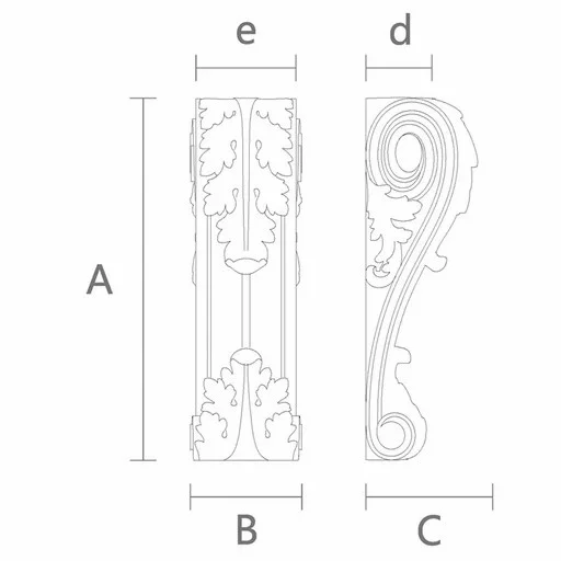 LARGE CORBEL WITH ACANTHUS SCROLL BAROQUE