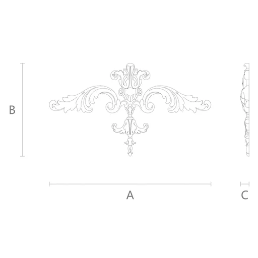 Wooden Baroque style set with scrolled acanthus appliques