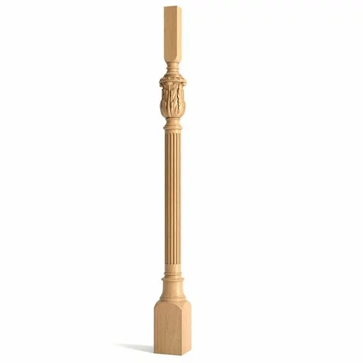 ANTIQUE HAND CARVED WOOD BALUSTER FOR STAIRCASE