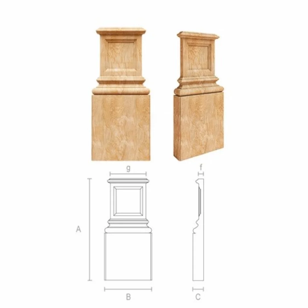 TRADITIONAL SOLID WOOD BASE FOR PILASTERS