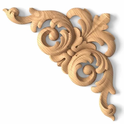 Small wooden Baroque architectural onlay for interior