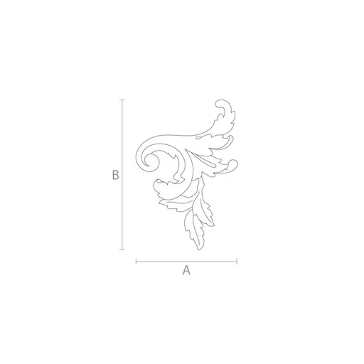 Antique-style wood floral appliques for furniture, Right