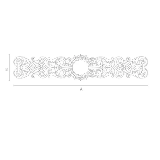 Renaissance style pilaster center applique from oak