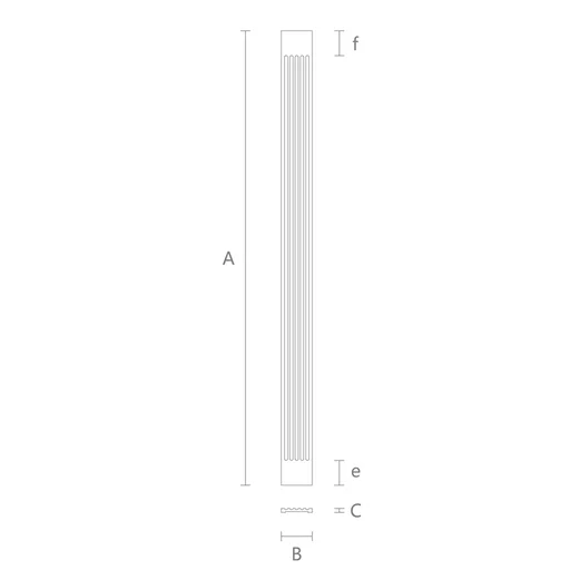 UNFINISHED DECORATIVE PILASTER FROM SOLID WOOD
