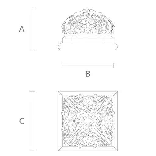 Gothic style carved wooden finial for post