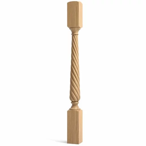 HANDCRAFTED WOODEN TWISTED POST FOR STAIRCASE