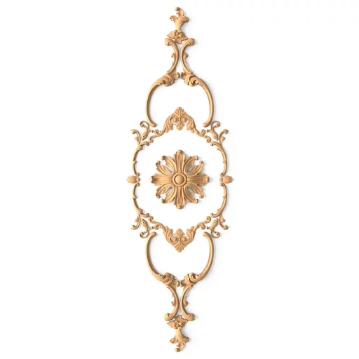 Openwork set of overlays with floral ornament from beech