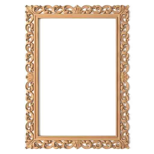CLASSIC STYLE HARDWOOD RECTANGULAR FRAME MIRROR WITH SCROLLS