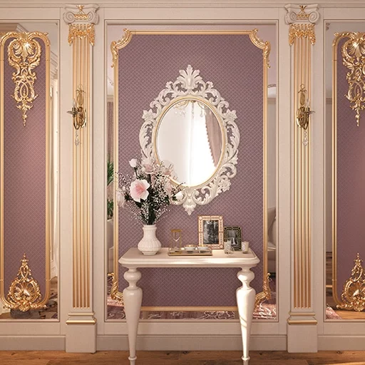 DOUBLE WOOD FRAME WALL DECOR WITH ACANTHUS LEAVES CLASSICAL STYLE