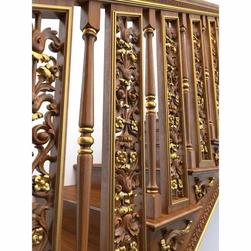 DECORATIVE RECTANGULAR BALUSTERS FLORAL OPENWORK FROM OAK