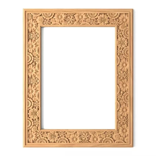 ETHNIC STYLE FLORAL CARVED FRAME FOR INTERIOR FROM OAK