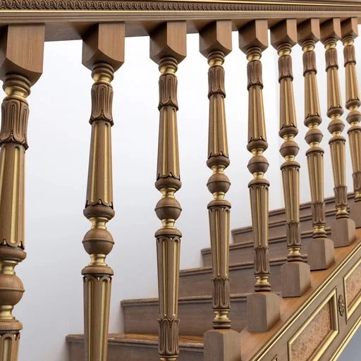 UNFINISHED SOLID WOOD FLUTED BALUSTER FOR STAIRCASE