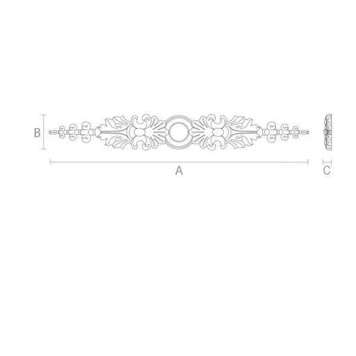 Floral applique with palmettes and acanthus leaves