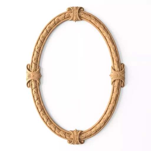 CARVED EMPIRE OVAL FRAME MIRROR FOR WALLS FROM OAK