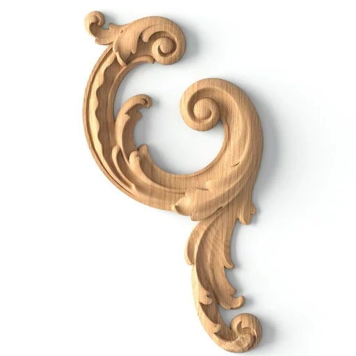 Classical acanthus scrolls wooden onlay, Right