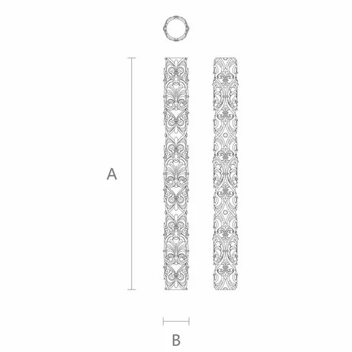 ORNAMENTAL WOODEN PILLAR WITH A FLORAL DESIGN