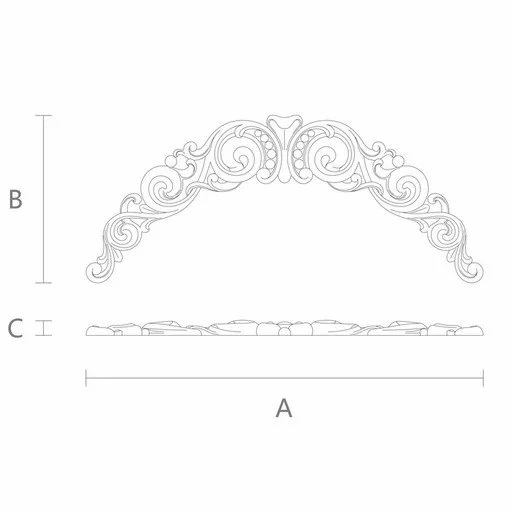 Handcrafted floral center onlay with beads from beech