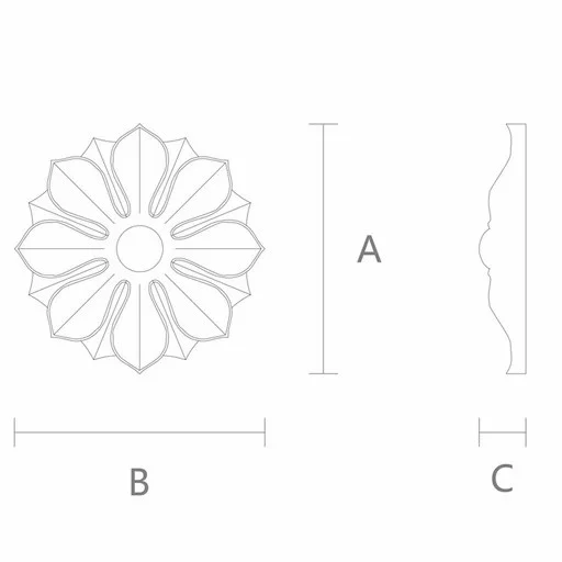 WOOD ROSETTE APPLIQUES FLORAL FOR FIREPLACE