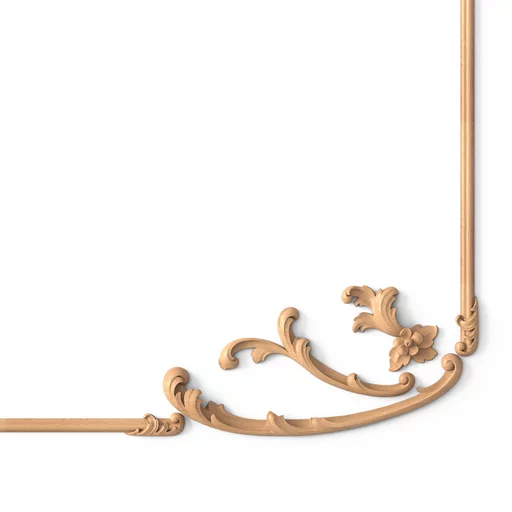 CLASSIC FRENCH PANELING FOR WALLS RECTANGULAR WITH FLORAL ORNAMENT