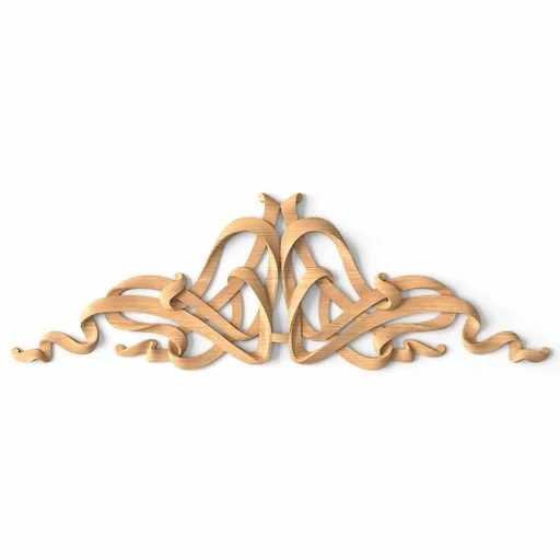 Art Nouveau wooden decorative ribbon center onlay