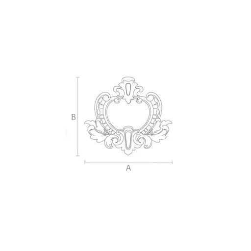 Decorative wooden Baroque small cartouche applique
