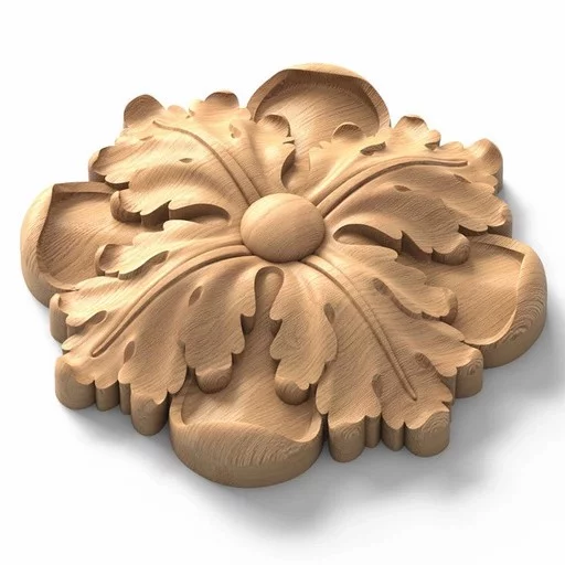 SMALL ROSETTE ORNAMENTAL WITH ACANTHUS LEAF