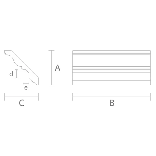 UNPAINTED CROWN MOULDING FROM SOLID WOOD
