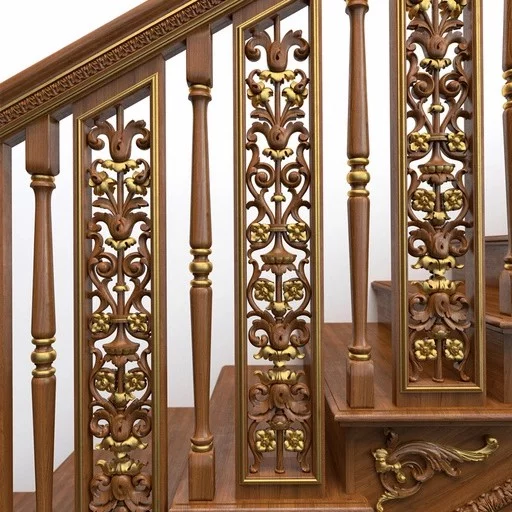 CLASSIC STYLE DECORATIVE INTERIOR STAIR SPINDLES FROM SOLID WOOD