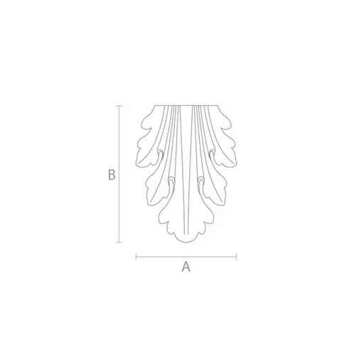 Small wooden Classic style acanthus drop applique