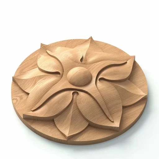 SMALL WOOD ROSETTES WITH FLOWER