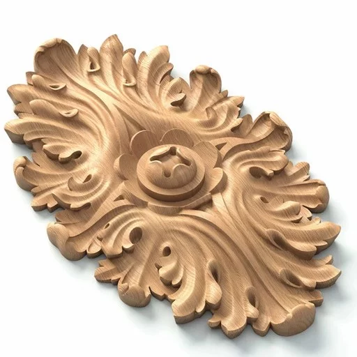 CARVED ROSETTE OVAL WITH ACANTHUS LEAVES