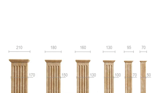 CLASSICAL STYLE PILASTER CAPITAL APPLIQUE FROM SOLID WOOD